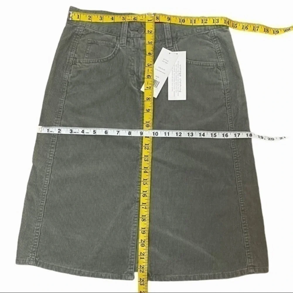 FCUK French Connection corduroy skirt khaki green Size 4